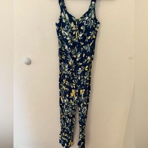 Candie's Navy Floral Jumpsuit